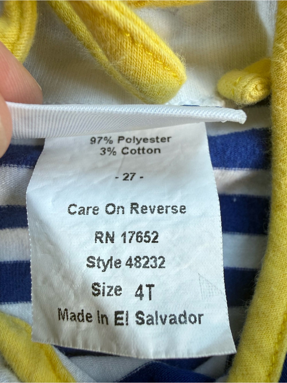 Florence Eiseman Navy & White Striped Sundress with Yellow Daisy 4T - Picture 6 of 8